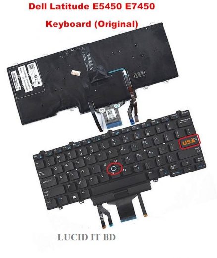 Dell Latitude E5450 E5470 E5480 E7450 E7470 E7480 E5490 Original Keyboard D19TR, Laptop Keyboard (Without Frame with Stick Pointer) for Dell Latitude 7480 7490 E7480 E7490