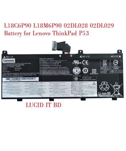 Genuine L18C6P90 L18M6P90 02DL028 02DL029 Battery for Lenovo ThinkPad P53 Series
