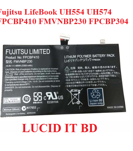 Original FPCBP304 Fujitsu LifeBook UH554 UH574 FPCBP410 FMVNBP230 Series 14.8V 48Wh Laptop Battery