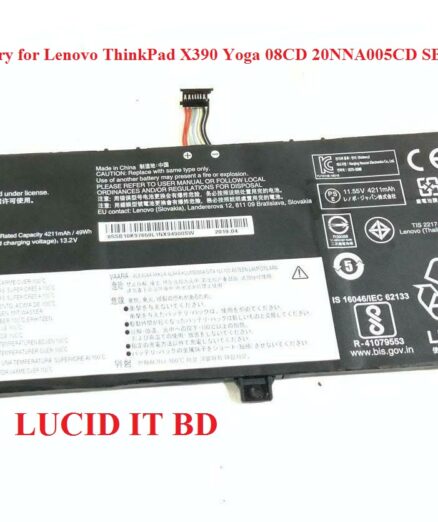 L18M3P72 Battery for Lenovo ThinkPad X390 Yoga 08CD 20NNA005CD SB10T83170 02DL02