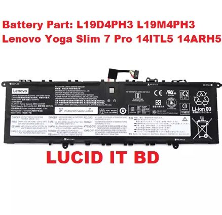 New Original L19D4PH3 L19M4PH3 Battery for Lenovo Yoga Slim 7 Pro 14ITL5 14ARH5