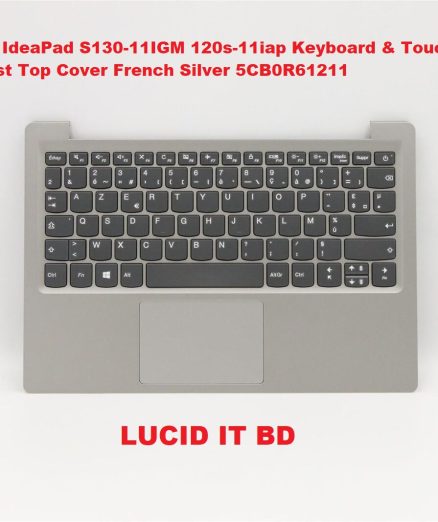 Lenovo IdeaPad S130-11IGM 120-11iap Keyboard & Touchpad Palmrest Top Cover French Silver 5CB0R61211