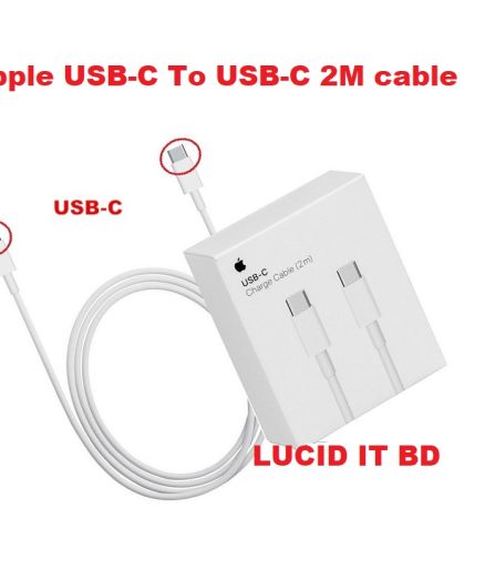 Original Apple USB Type-C Male to Male, 2 Meter, White Data Cable 29W 30W 61W 87W 96W supported