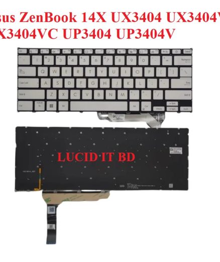 New Asus ZenBook 14X UX3404 UX3404VA UX3404VC UP3404 UP3404V Keyboard US Backlit Silver Color