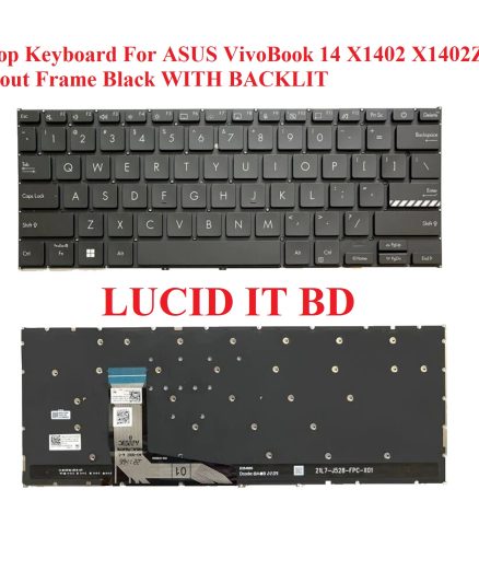 Laptop Keyboard Compatible for ASUS Vivobook X1402 X1403 X1402Z X1402ZA X1403Z X1403ZA US Layout Black Backlit 0KNB0-1607ND00 SM21L76DNJ528