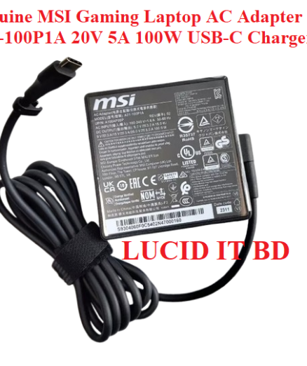 New Genuine MSI Gaming Laptop AC Adapter A21-100P1A 20V 5A 100W USB-C Charger 5V 3A 15W / 9V 3A / 15V 3A / 20V 5A 100W