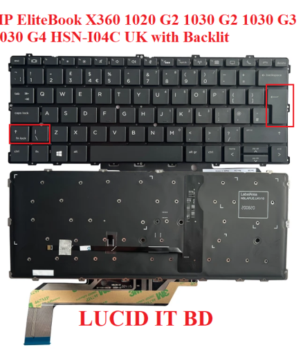 Laptop Keyboard For HP EliteBook X360 1020 G2 1030 G2 1030 G3 1030 G4 HSN-I04C UK with Backlit