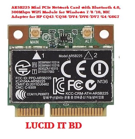 AR5B225 Mini PCIe Network Card with Bluetooth 4.0, 300Mbps WiFi Module for Windows 7/8/10, NIC Adapter for HP CQ43/CQ58/DV4/DV6/DV7/G4/G6G7