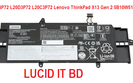 New Original L20M3P72 L20D3P72 L20C3P72 Battery for Lenovo ThinkPad X13 Gen 2 5B10W51858