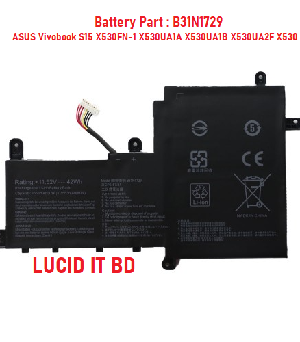 B31N1729 Battery for ASUS Vivobook S15 X530FN-1 X530UA1A X530UA1B X530UA2F X530