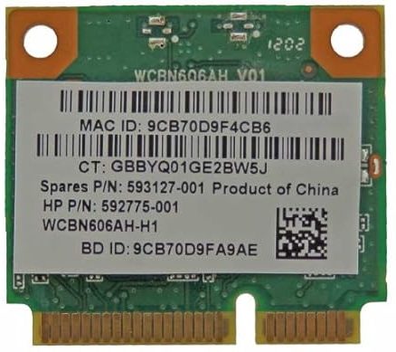 Hp Wireless Wifi N Bluetooth Bt 3.0+hs Half Pcie Card Atheros Ar5b195 593127-001
