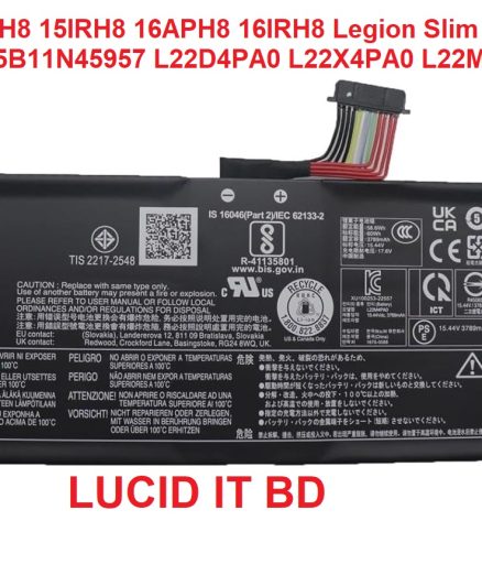 L22M4PA0 SB11N46017 Laptop Battery Replacement for Lenovo LOQ 15APH8 15IRH8 16APH8 16IRH8 Legion Slim 5-16APH8 5-16IRH8 Series L22B4PA0 5B11N45957 L22D4PA0 L22X4PA0 60Wh