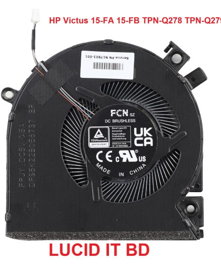 New Laptop CPU Cooling Fan for HP Victus 15-FA 15-FB TPN-Q278 TPN-Q279 15-fa0031dx 15-fb0028nr 15-FB0028NR 0050AX 0103LA Series N17902-001 N13304-001 DFS5K22B056737 FPJY Fan