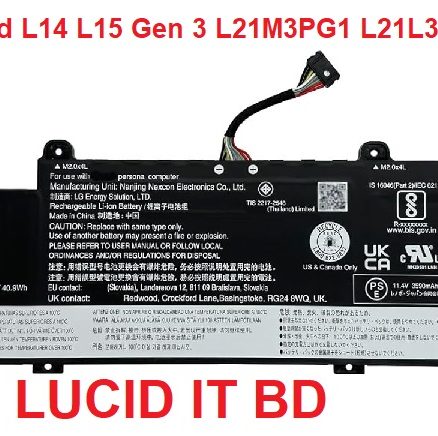 L21C3PG1 L21L3PG1 Laptop Battery for ThinkPad C14 Gen 1 Chromebook/L14 Gen 3/L14 Gen 4/L15 Gen 3/L15 Gen 4 Series L21D3P71 L21M3PG1 L21C3PG2 L21B3P73 L21M3P76 5B11F21953 SB11F21945 SB11F21947