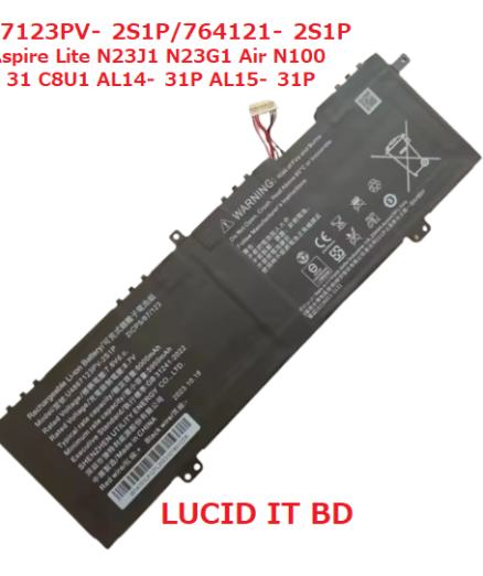 U4867123PV-2S1P GAUGE 3764121-2S1P LaptopBattery For Acer Aspire Lite Series N23J1 N23G1 Air N100 AL14-31 C8U1 AL14-31P AL15-31P