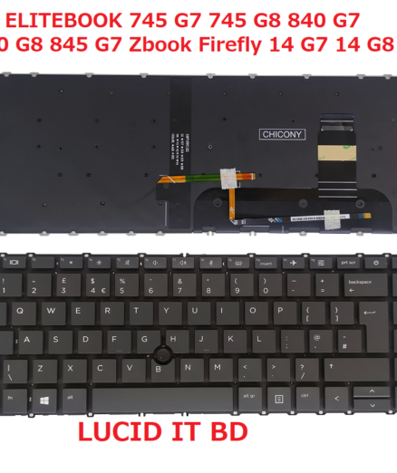 UK Backlit Laptop Keyboard for HP ELITEBOOK 745 G7 745 G8 840 G7 840 G8 845 G7 Zbook Firefly 14 G7 14 G8 Keyboard Trackpoint
