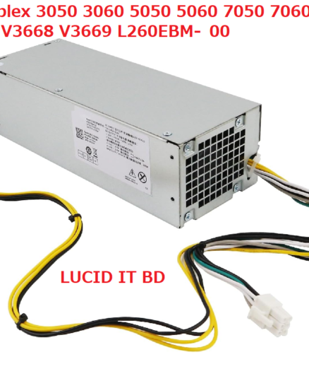 Power Supply 260W Compatible with Dell Optiplex 3050 3060 5050 5060 7050 7060 MT Inspiron V3668 V3669 L260EBM-00 AC260AM-00 B260EBM-00 52CKC 8X63N 3YNRJ H260EBM-00 H7X3F
